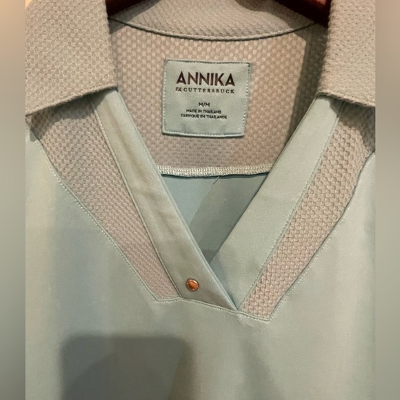 🔥⛳️Annika by Cutter & Buck sleeveless golf shirt size M. Light aqua color NICE - Picture 4 of 6